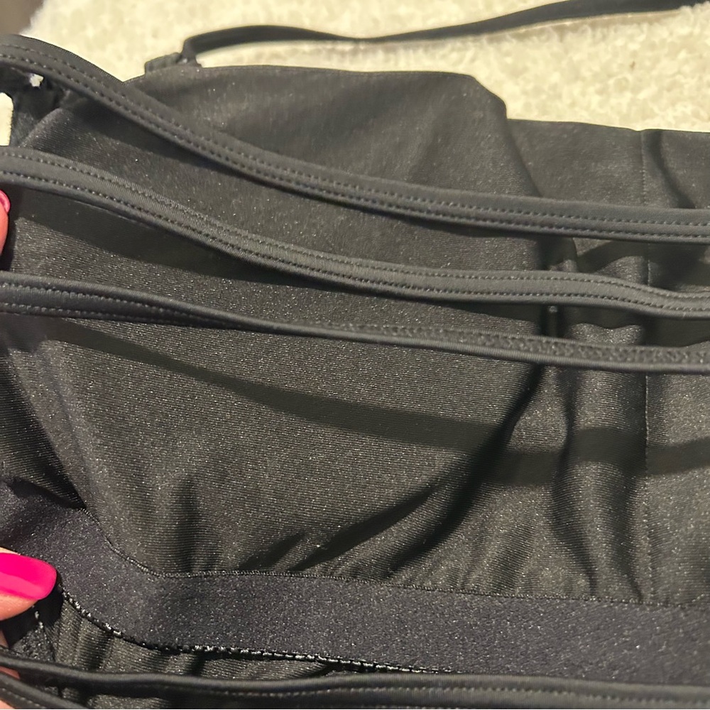 ☀️Venus Black Capri Strap Back Monokini Size 14 NWOT Black Swimsuit - Picture 12 of 13